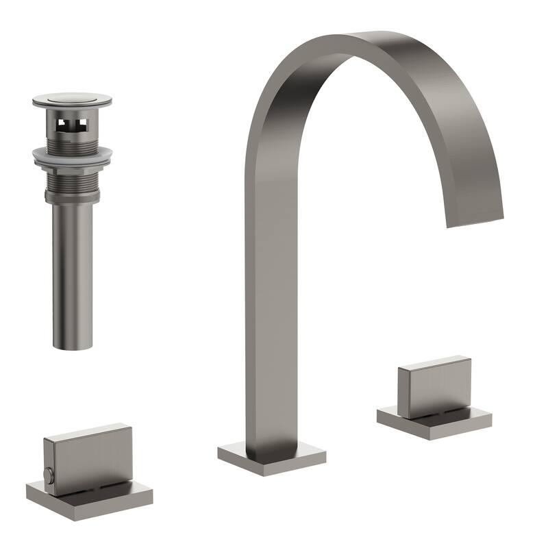 High-Arc Widespread Bathroom Sink Faucet, Double Handle 3-Hole Bathroom Faucet