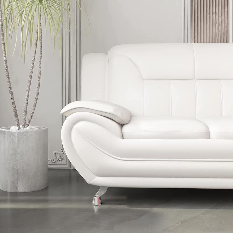 Sanuel 61.3" Faux Leather Pillow Top Arm Loveseat - N/A