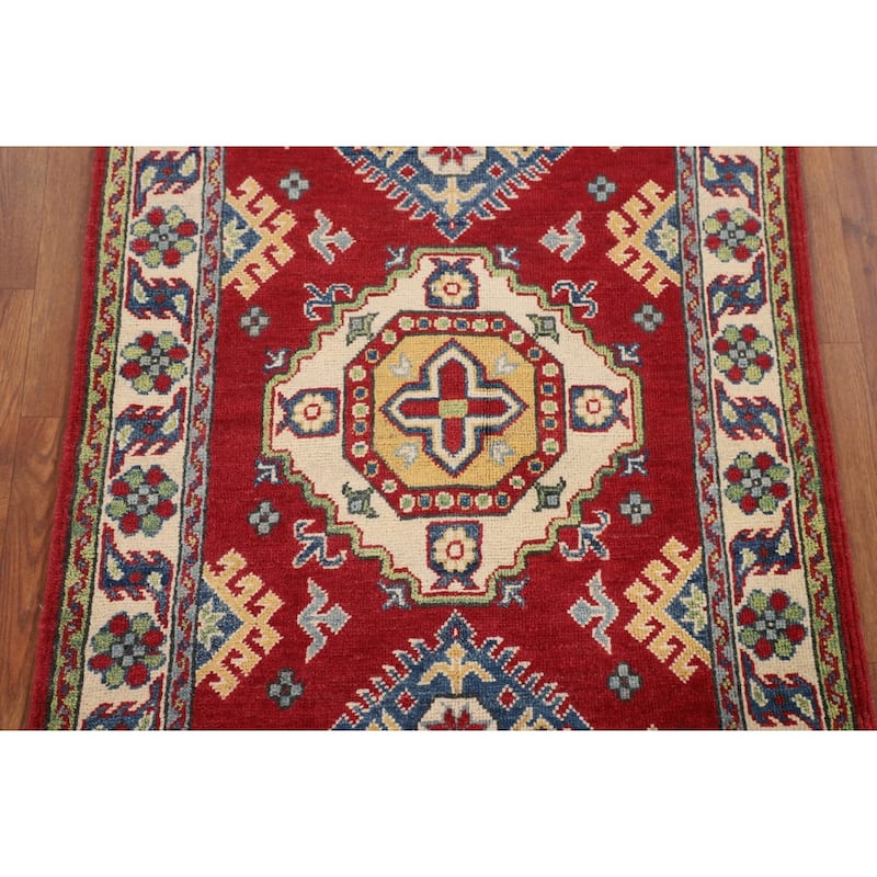Traditional Red Kazak Oriental Accent Rug Handmade Wool Carpet - 2'8" x 4'1"