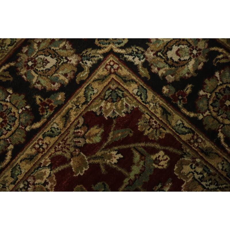 Hand Knotted Oriental 100% Wool Carpet Traditional All-Over Red Agra Area Rug - 5' 11'' X 6' 0''