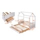 preview thumbnail 7 of 16, Elegant design,Twin size Wooden House Bed with Trundle and 3 Storage Drawers