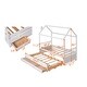 preview thumbnail 7 of 7, White Wooden House Bed with Trundle, 3 Storage Drawers, and Pull-Out Trundle
