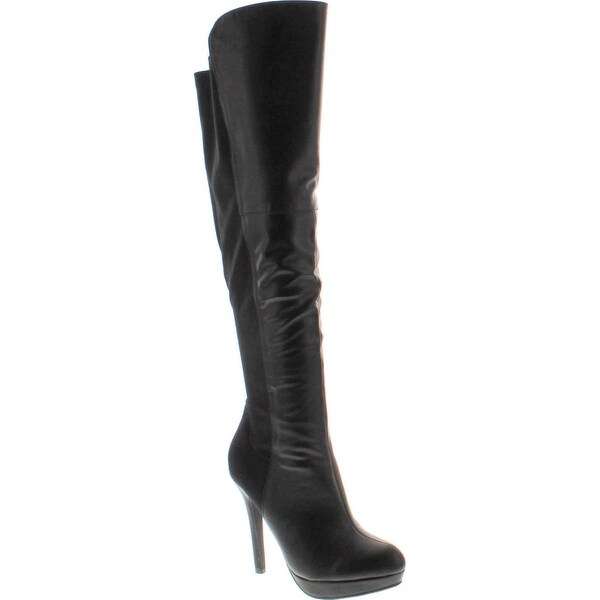 over the knee high heel boots leather