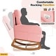 preview thumbnail 4 of 5, EROMMY Rocking Chair Indoor, Glider Chair with Pillow and Blanket, Living Room, Bedroom & Baby Room, Pink/ Beige/Gray