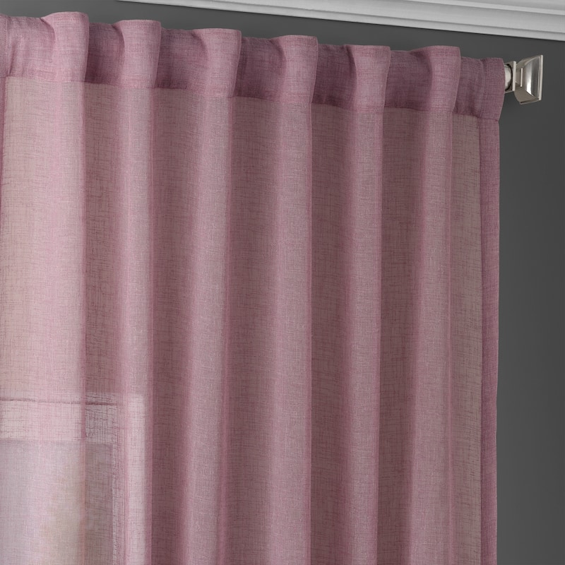 Exclusive Fabrics Solid Faux Linen Sheer Curtain (1 Panel)
