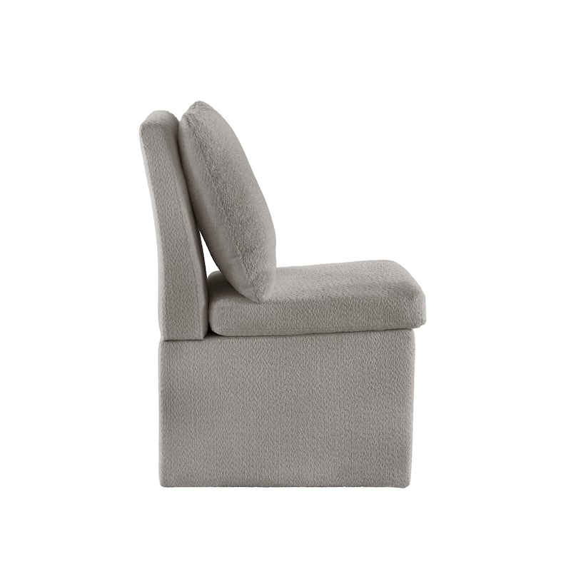 Gowanus Boucle Parson Dining Chair with Casters by iNSPIRE Q Classic