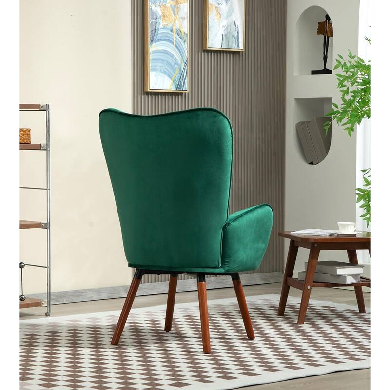 Kreedence 26.38" W Microfiber Accent Chair with Wing Back Design