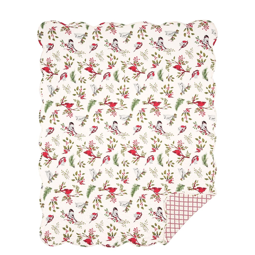 Sprig Birds 48" x 60" Throw Blanket