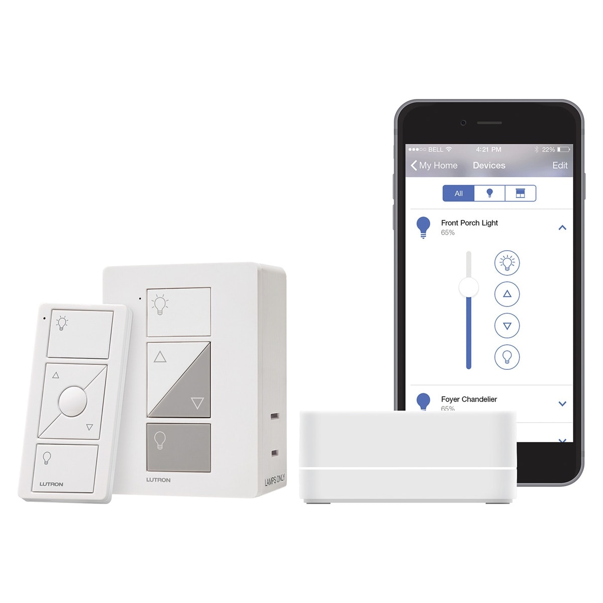 Lutron Caseta Wireless Smart Bridge Dimmer Kit with Plug-In Lamp Dimmer and Pico Remote Lutron Caseta Wireless Smart Bridge Dimmer Kit with Plug-In Lamp Dimmer and Pico Remote