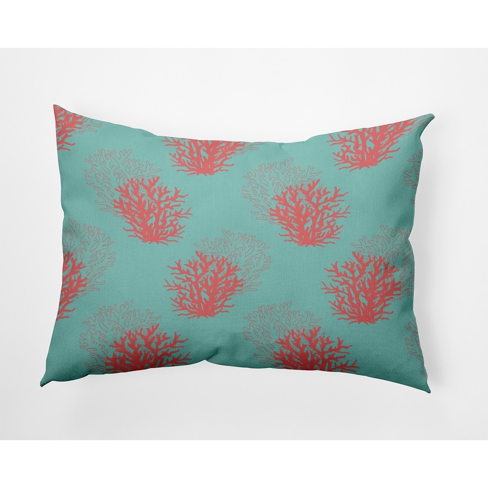Coral Pattern Indoor/Outdoor Throw Pillow