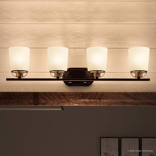 Shop Luxury Transitional Bathroom Vanity Light 8 125 H X 32 25 W With Industrial Chic Style Olde Bronze Finish By Urban Ambiance Overstock 28670604