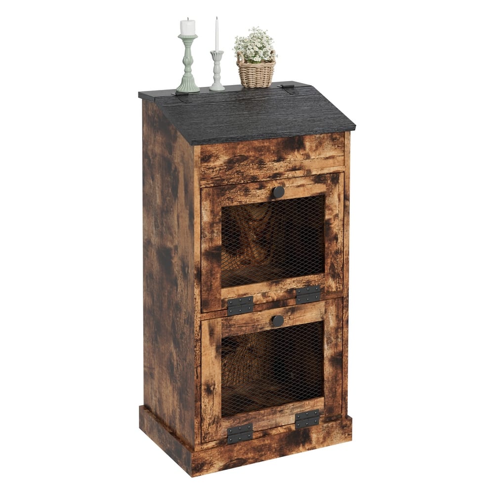 Vintage 2-Door Storage Cabinet Multi-Tier Organizer