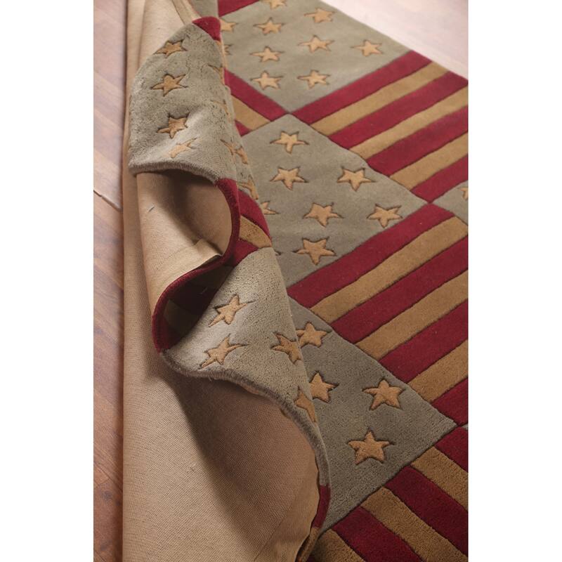 Checkered Gabbeh Oriental Area Rug Hand-Tufted Wool Carpet - 5'0" x 8'0"