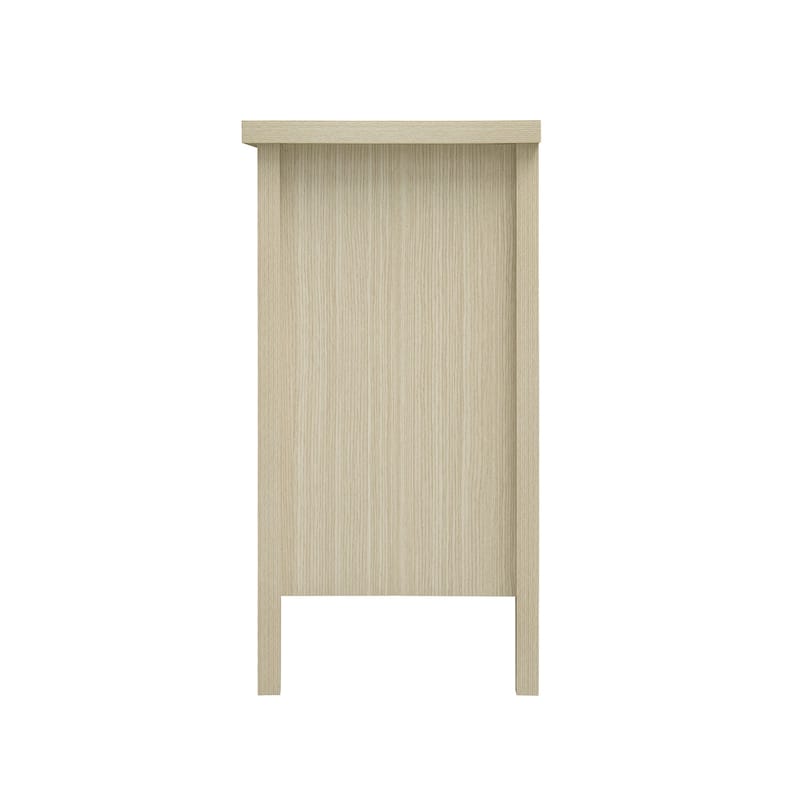 Roomfitters Rattan 4 Door Storage Cabinet, Sideboard Buffet Accent Cabinet with Adjustable Shelves, Natural