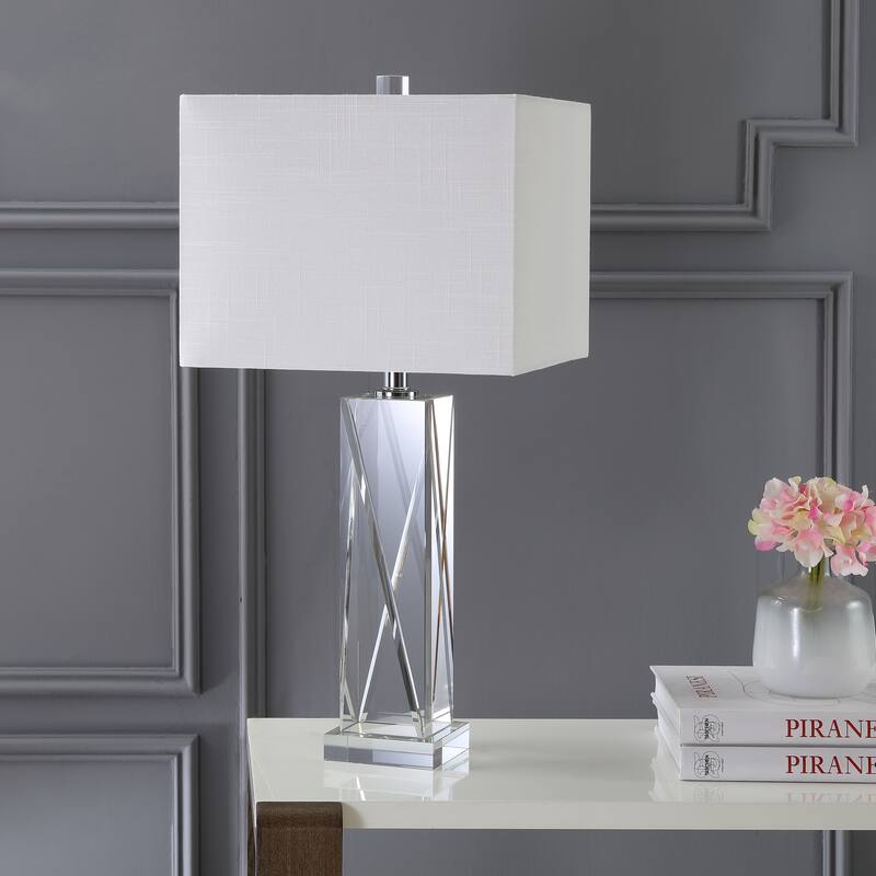 Kevin 26.5" Crystal LED Table Lamp, Clear by JONATHAN Y