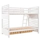 preview thumbnail 14 of 18, Modern Design Wood Bunk Bed with Ladder and Drawers, Solid Construction, Beautiful & Elegant, White