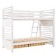 preview thumbnail 14 of 18, Twin over Twin Wood Bunk Bed with Ladder and Two Drawers, White