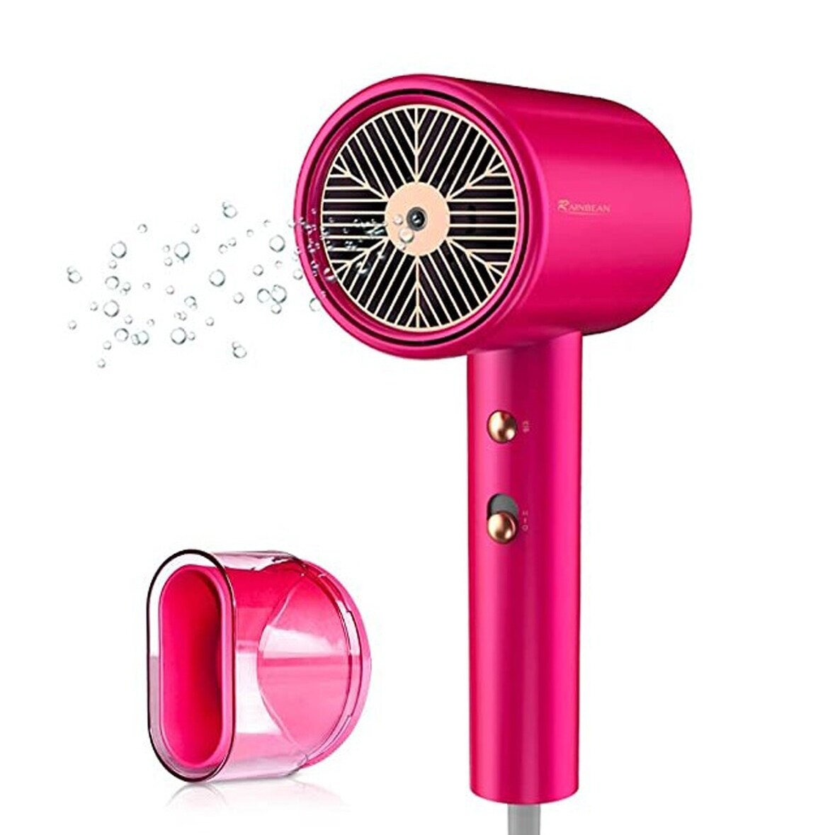 drying hair with fan