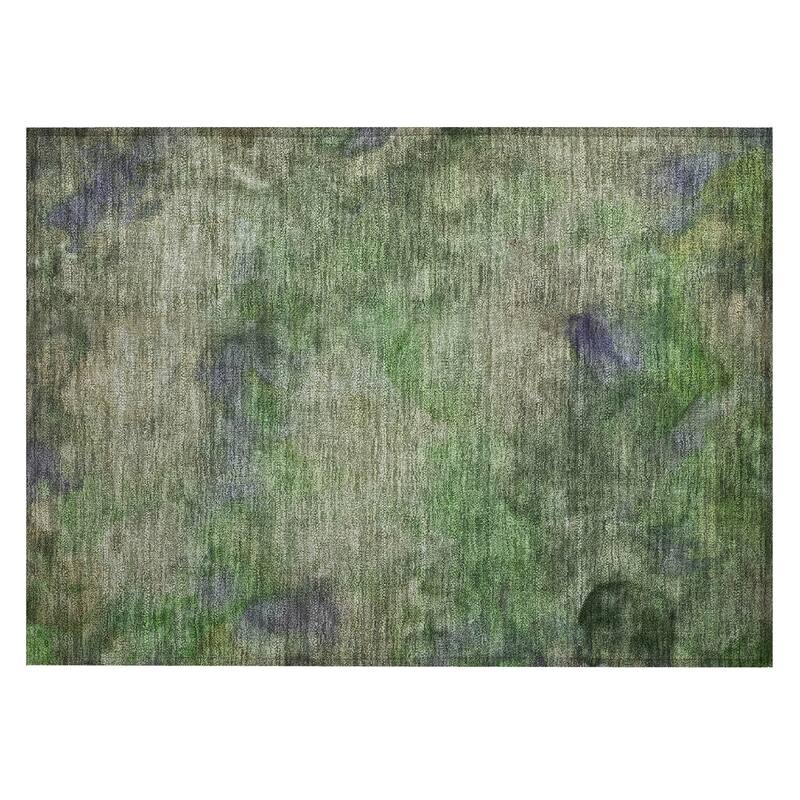 Machine Washable Indoor/ Outdoor Abstract Contemporary Chantille Rug