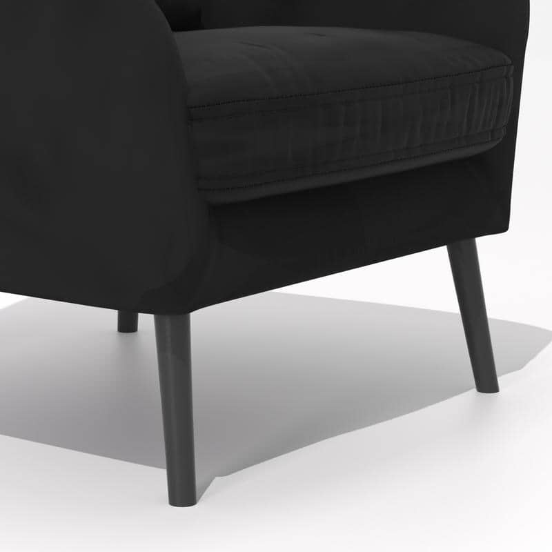 Velvet Tuft Thick Cushion Accent Chair (Set of 2)