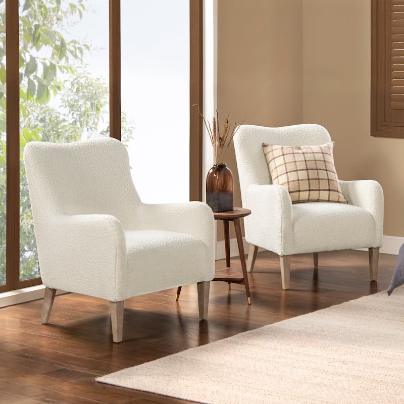 Nimbus 27.5" Curved Boucle Accent Armchair