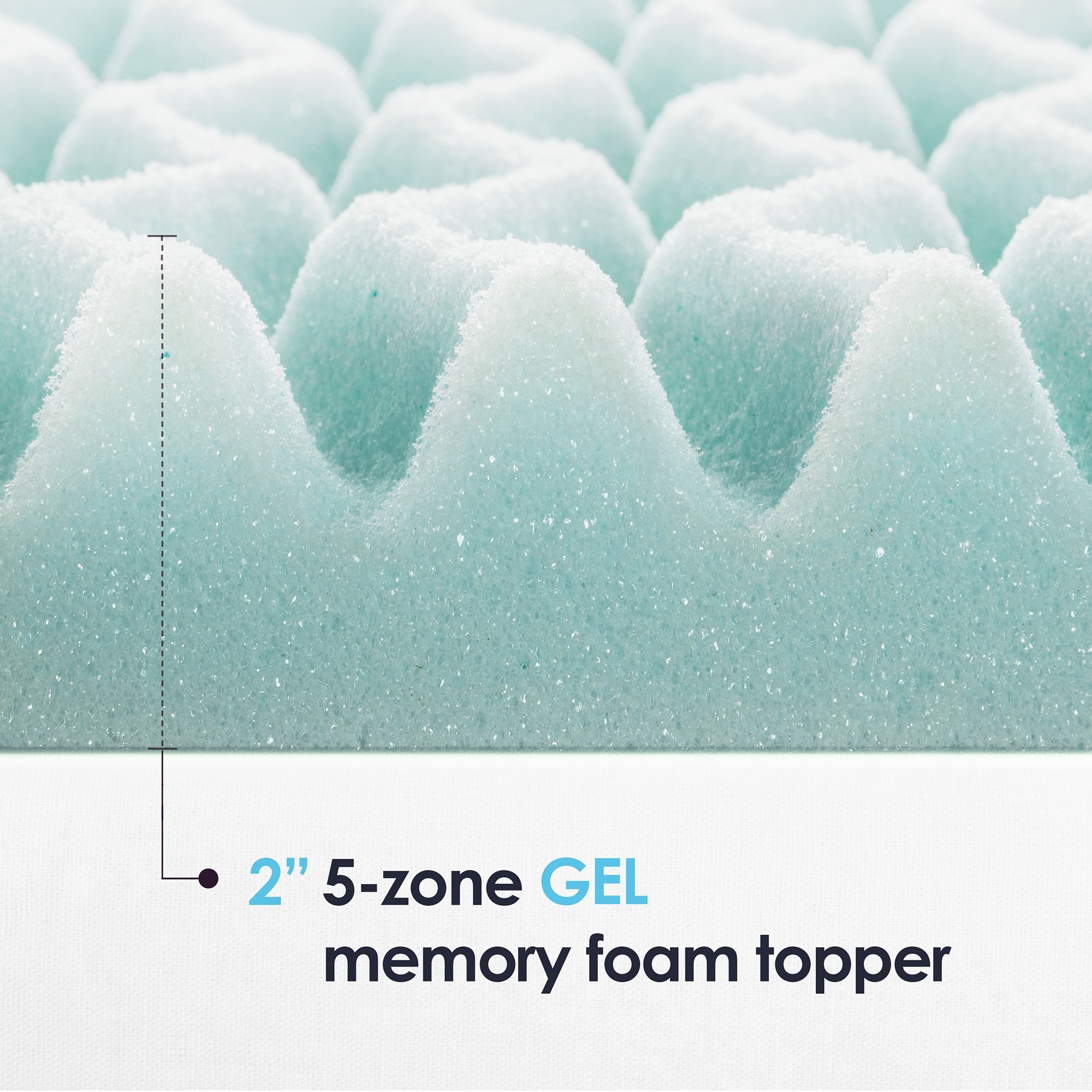 5 Zone Cooling Gel Memory Foam Mattress Topper Collection - On