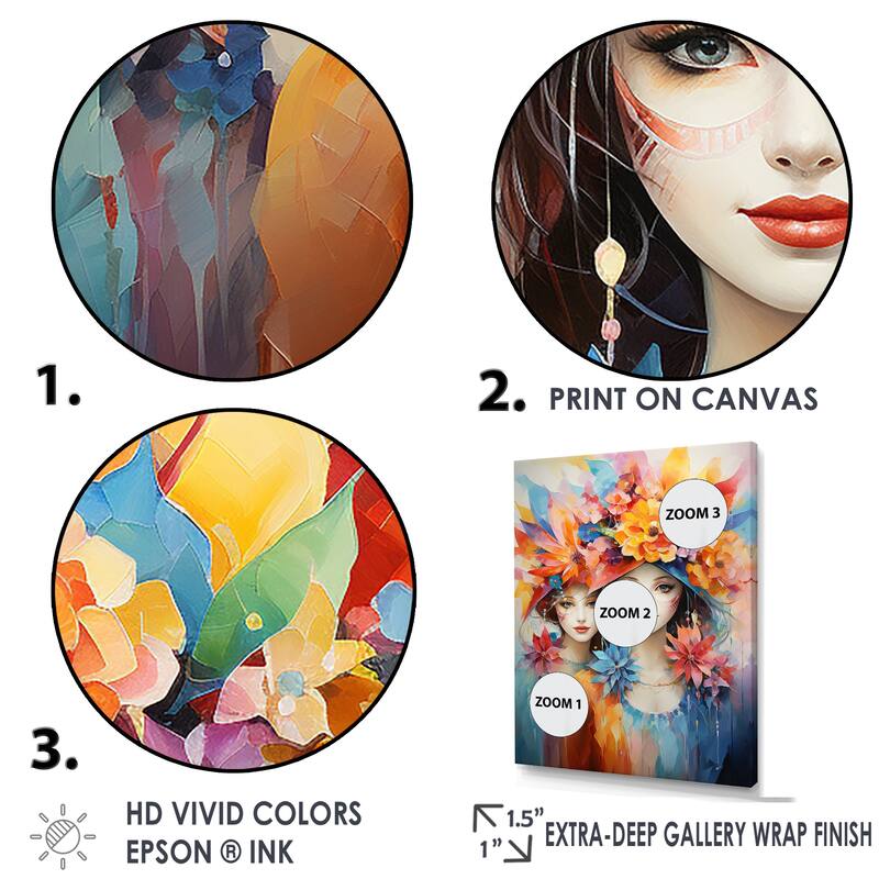 Designart "Venice Carnival Woman Portrait" Judaism Wall Art