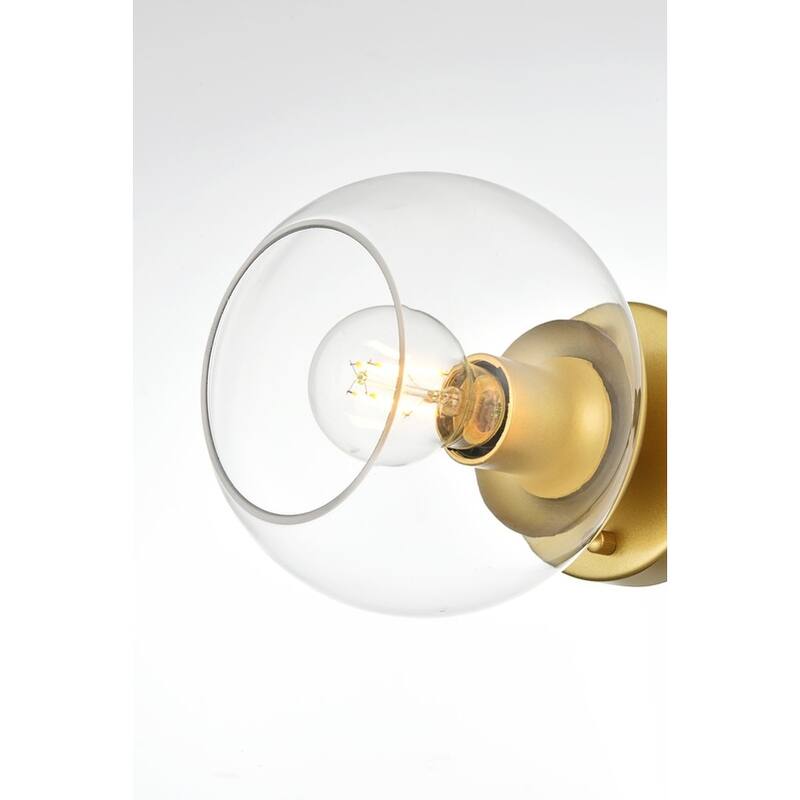 Roger 1 Light Black and Clear Bath Sconce