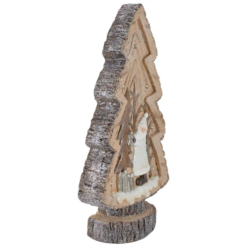 20in LED Lighted Rustic Glittered Tabletop Christmas Tree Winter Scene