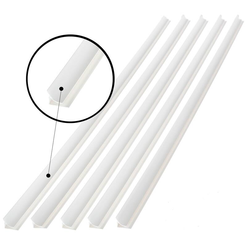 FASÄDE 47 in. Decorative Vinyl Large Profile Inside Corner Trim Matte White (5 Pack) - 5 Pack