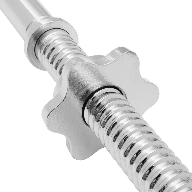 1in Weightlifting Barbell Threaded EZ Curl Bar with Star Collars