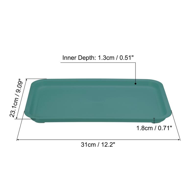 12x9" Fast Food Tray, Plastic Reusable Multi-Purpose Serving Tray Dark Blue - Dark Blue - Dark Blue