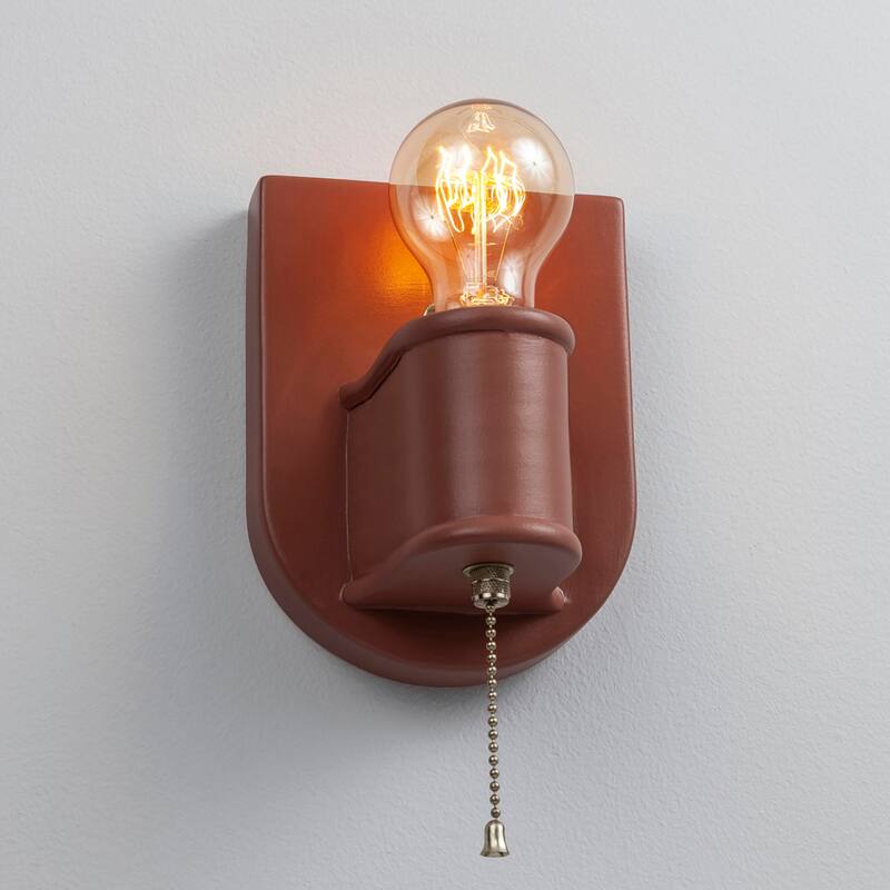Ceramic Nouveau Wall Sconce - Canyon Clay/Brushed Nickel