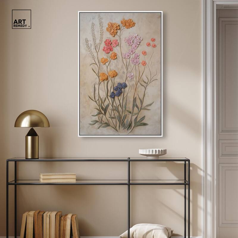 Sculpted Flora Frieze III Canvas by Art Remedy