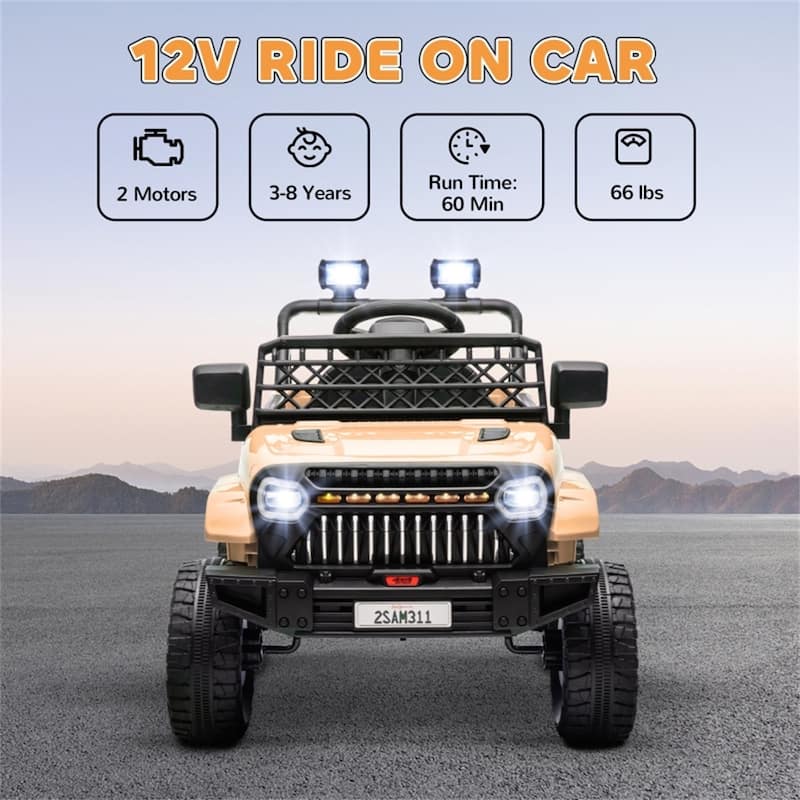 Children’s 12V Electric Ride on Car with Remote Control and Dual Motors Music Horn USB and Headlights