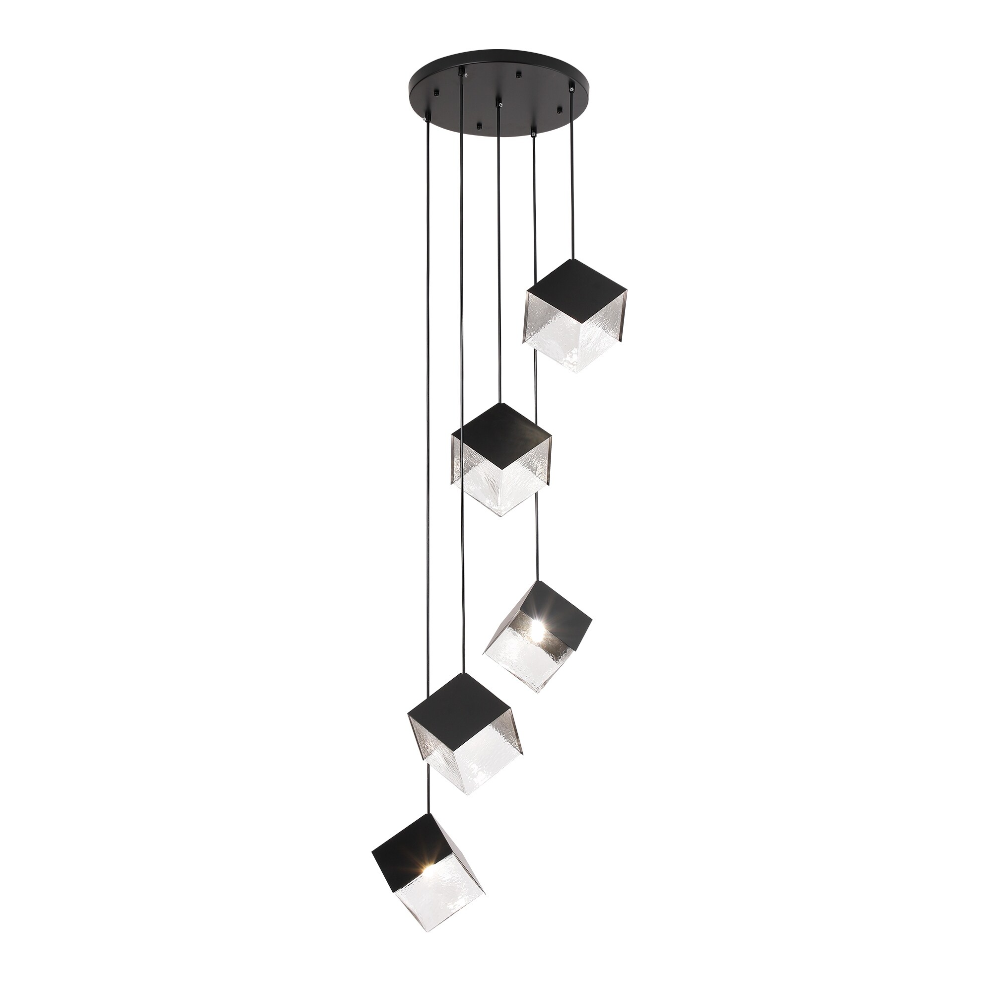 Cube Pendant 5 Lights Cluster in Black or Gold Multi Light Chandelier N A On Sale Bed Bath Beyond 40195717