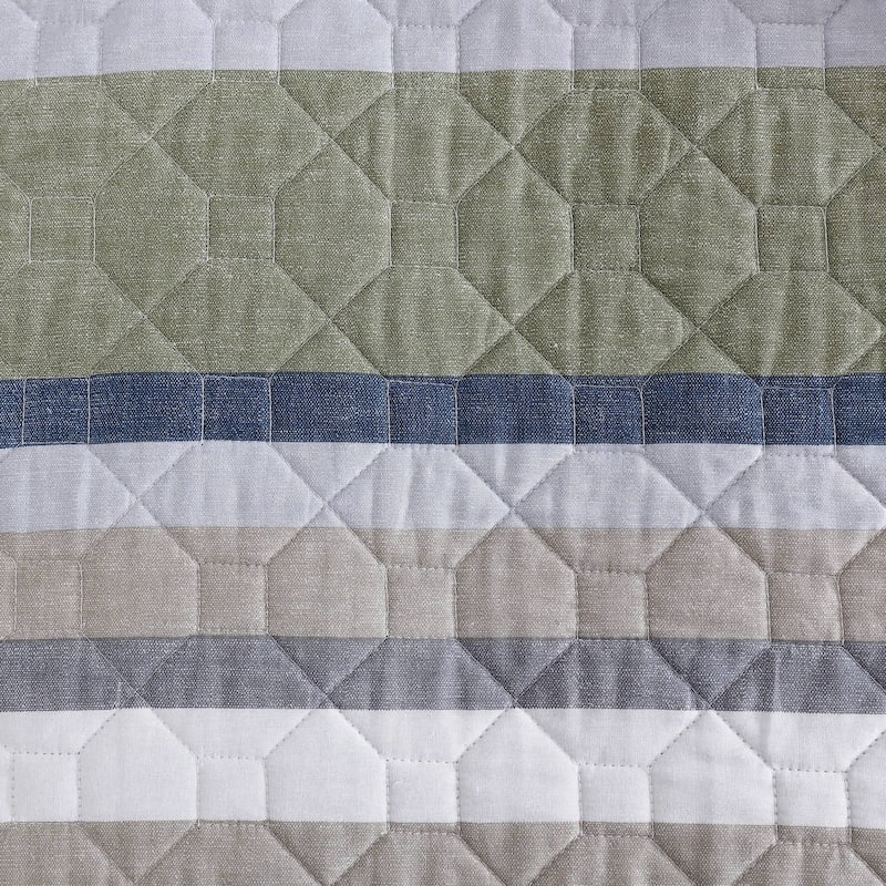 Eddie Bauer Salmon Ladder Beige Cotton Quilt Set