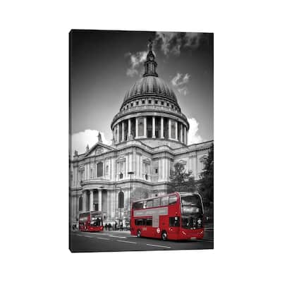 iCanvas "London St. Paul's Cathedral & Red Bus" by Melanie Viola Canvas Print