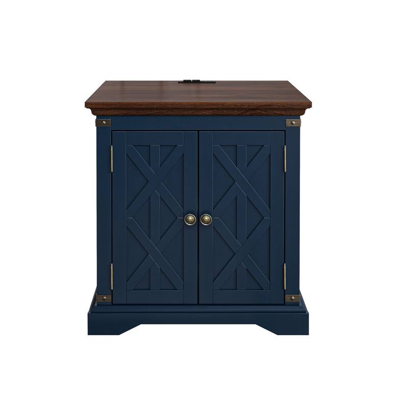 Farmhouse End Table with Charging Station - 25" in Height