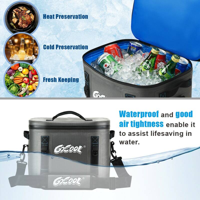 Gymax 30 Cans Soft Portable Cooler Bag Leak-Proof Insulated