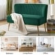 preview thumbnail 58 of 114, HULALA HOME Monica Modern Velvet Curved Tufted Back Loveseat with Metal Tapered Legs