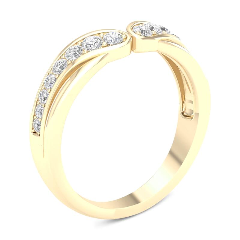 1/3ct TDW Diamond Contour Wedding Band in 10k Gold by De Couer