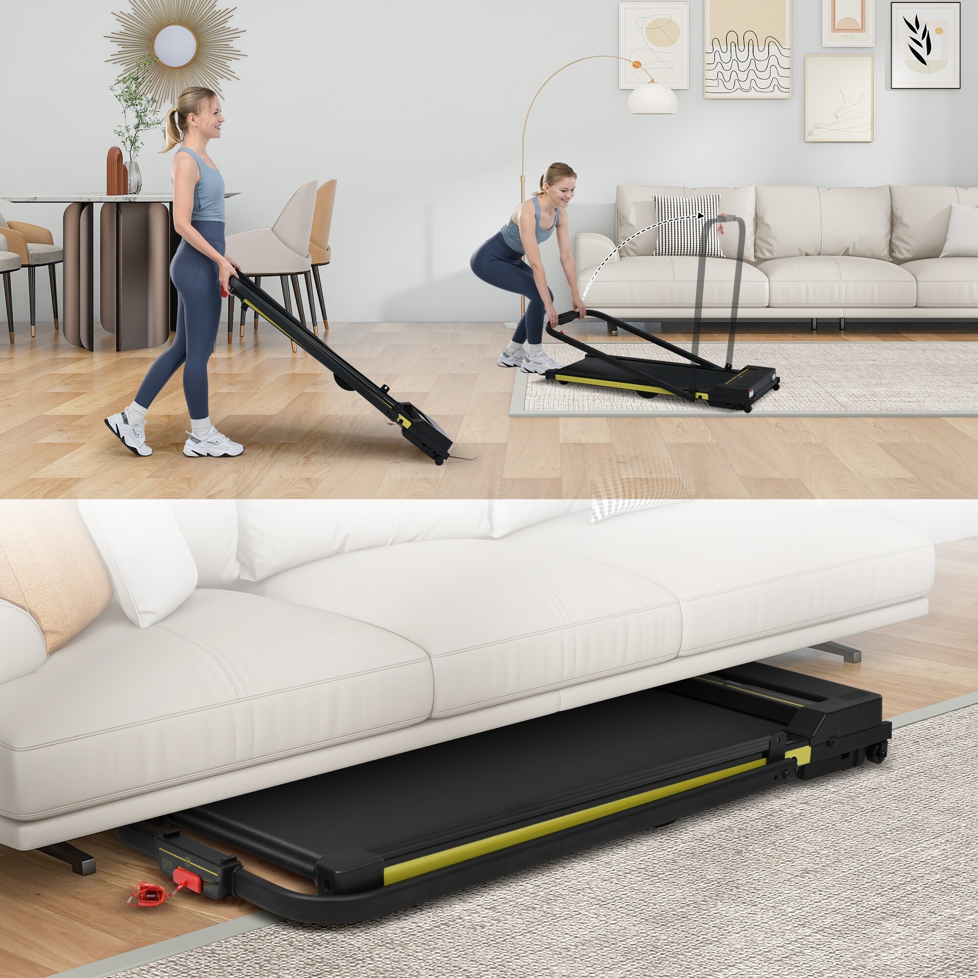 Under sales sofa treadmill