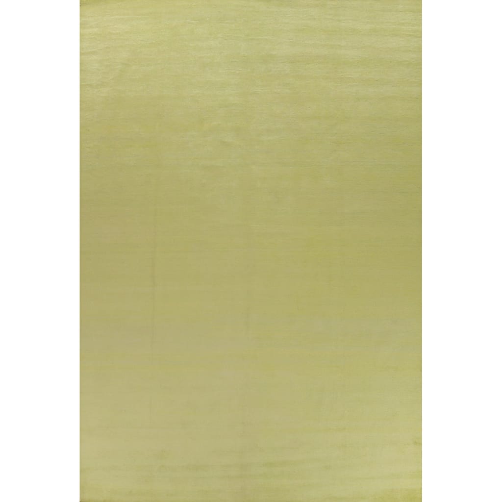 Hand Knotted Oriental 100% Wool Carpet Modern Solid Green Gabbeh Area Rug - 14' 0'' X 10' 1''