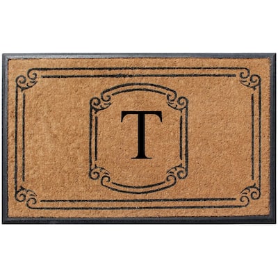 A1HC Natural Coir Monogrammed Door Mat For Front Door, 30"x48"