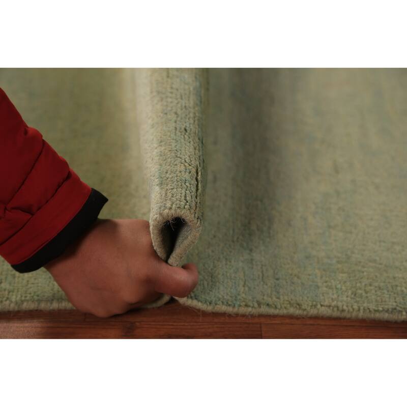 Gabbeh Modern Rug Handmade Solid Wool Carpet - 3'4" x 4'10"