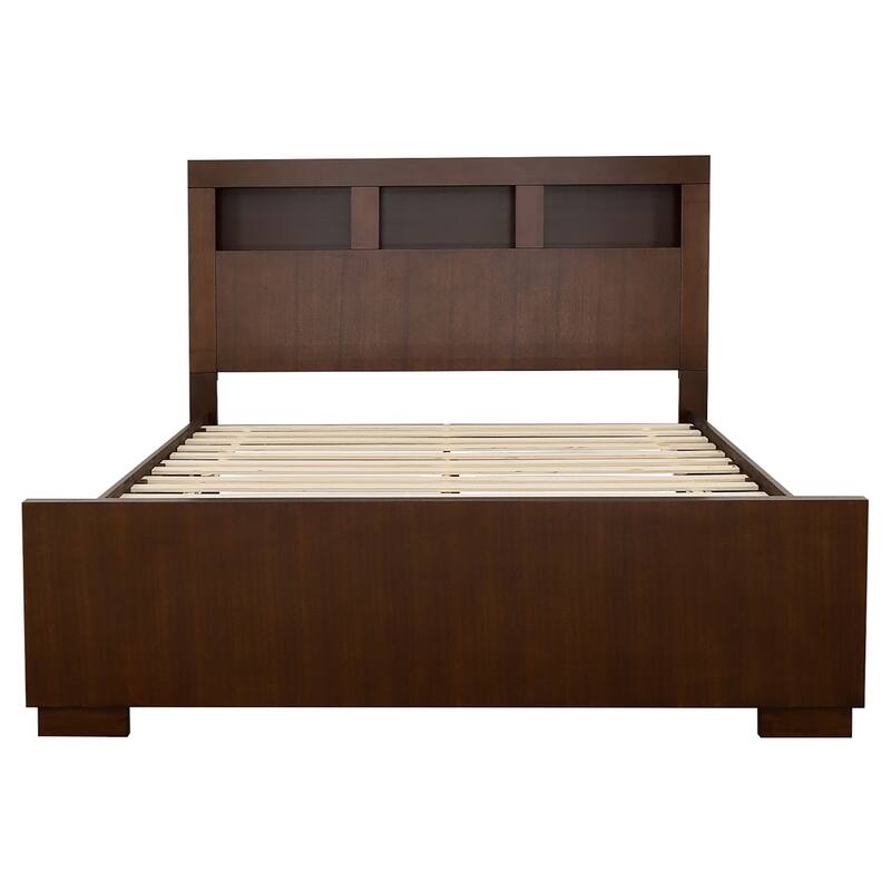 Jessica Bedroom Set With Bookcase Headboard Cappuccino