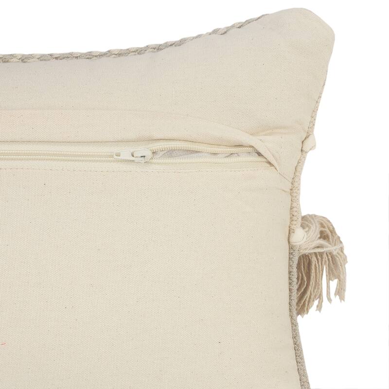 Sevita Willow Fringed Cotton Throw Pillow