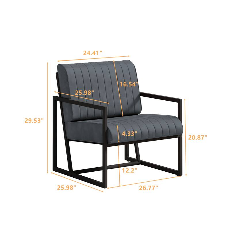 Modern Feature Armchair with Metal Frame