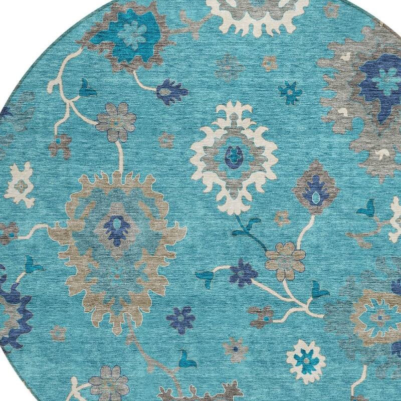 HomeRoots Floral Traditional Rectangle Outdoor Rug